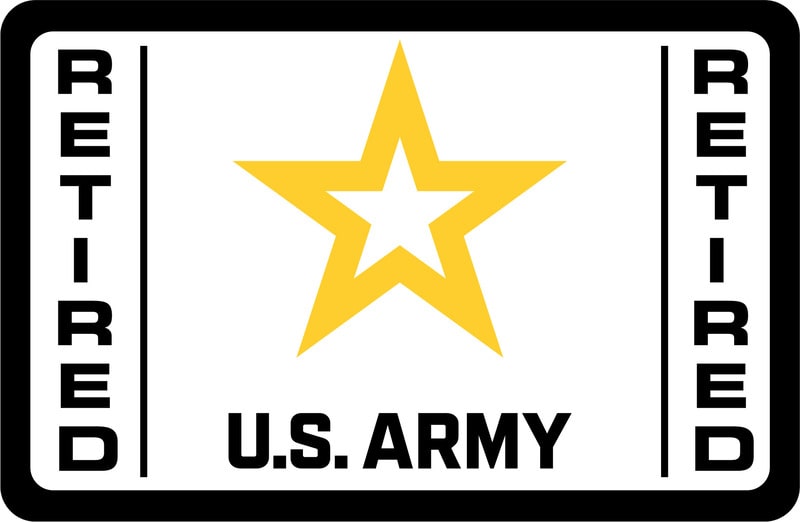 U.S. Army Retired with Star Logo (YW) - Tow Hitch Cover